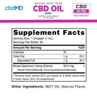 Broad Spectrum CBD Oil Tincture - Berry - cbdMD
