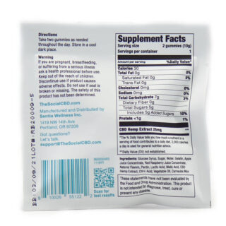 Broad Spectrum CBD Gummies - Red Raspberry - Social CBD