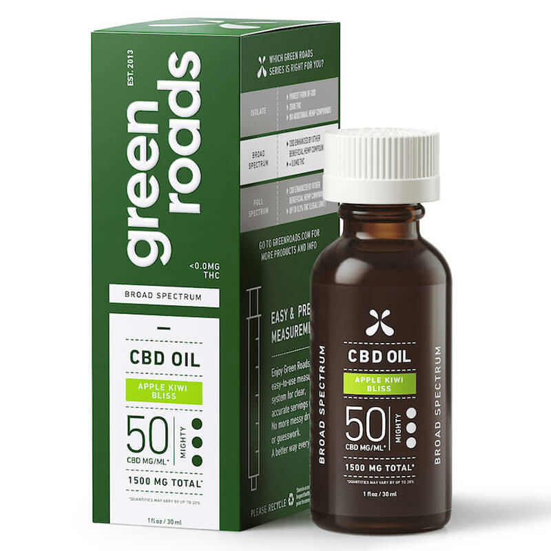 Broad Spectrum CBD Oil Tincture - Apple Kiwi Bliss - Green Roads