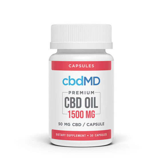 cbdMD - CBD Capsules - Broad Spectrum Capsules - 1000mg-1500mg