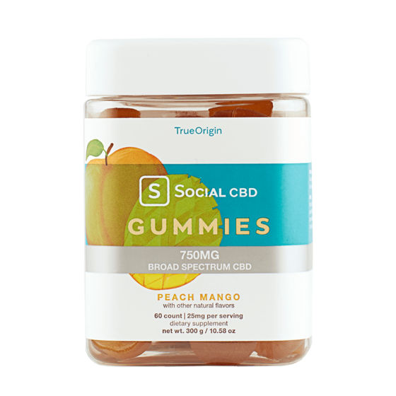 Social CBD - CBD Edible - Broad Spectrum Peach Mango Gummies - 12.5mg
