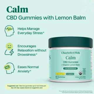 Charlotte’s Web Full Spectrum CBD Calm Gummies Lemon Lime 60 Count