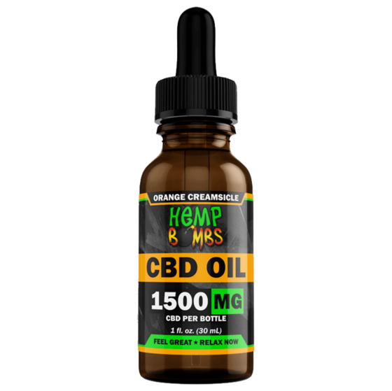 CBD Oil - Broad Spectrum Orange Creamsicle Oil CBD Tincture - 300mg-5000mg - By Hemp Bombs