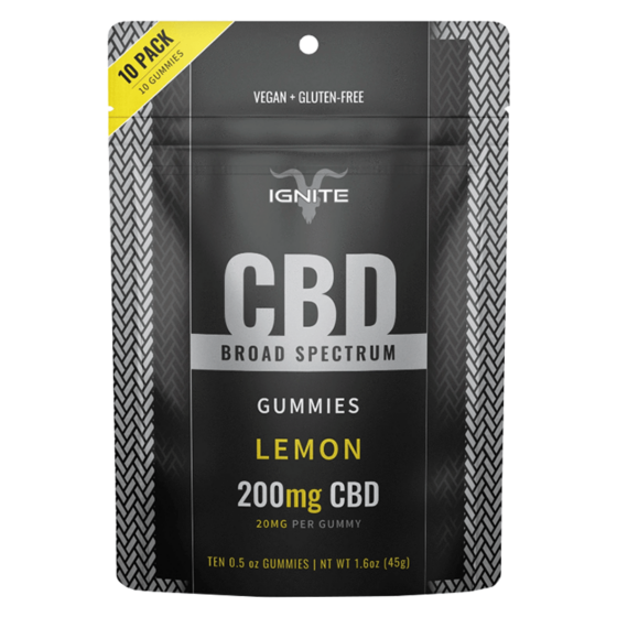 Ignite CBD - CBD Edible - Broad Spectrum Gummies Lemon - 20mg