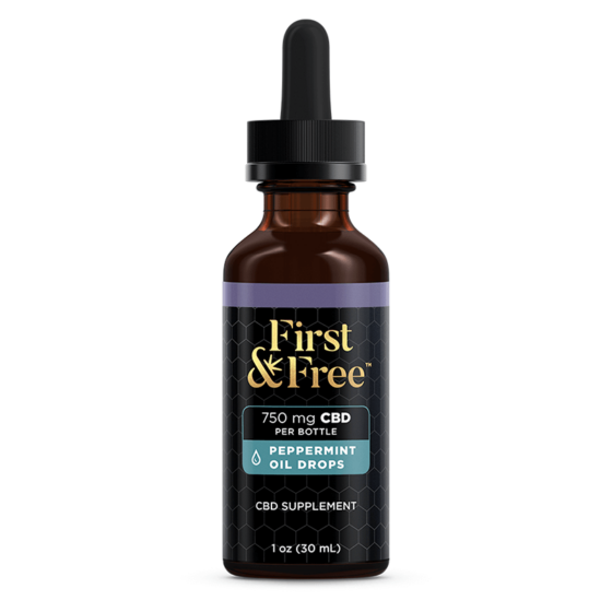 First & Free - CBD Tincture - Peppermint Oil Drops - 750mg