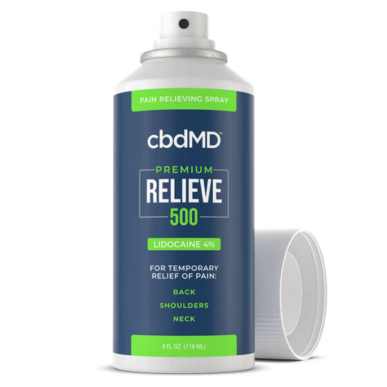 cbdMD - CBD Topical - RELIEVE Lidocaine Spray - 500mg-3000mg