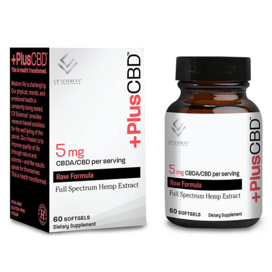 PlusCBD Oil - CBD Softgels - Raw Formula Full Spectrum - 5mg