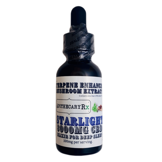 Starlight CBD Oil Tincture with Terpenes & Adaptogenic Mushroom for Sleep - Apothecary Rx