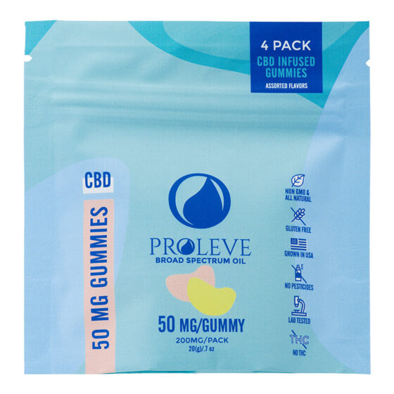 CBD Gummies - Broad Spectrum CBD Gummy Slices 4 Count - 25mg-50mg - By Proleve