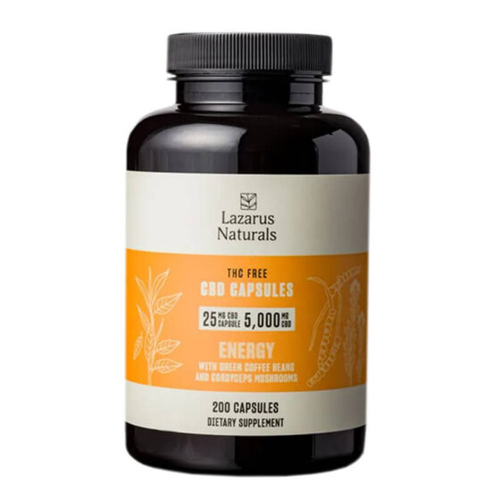 High Potency CBD Isolate Capsules - Energy Blend - Lazarus Naturals
