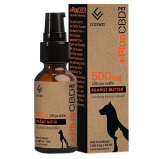 CBD Oil For Dogs - Peanut Butter Soothing Hemp Extract CBD Pet Tincture - 500mg - by PlusCBD Oil