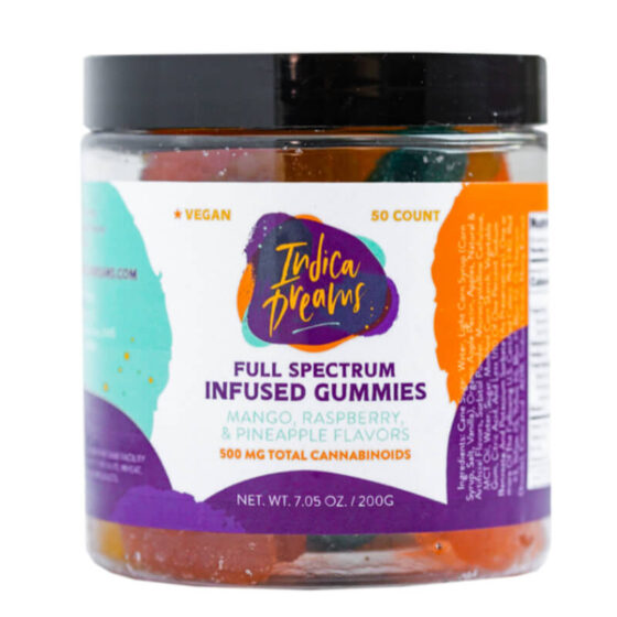 Indica Dreams - CBD Edible - Sour Vegan Gummies - 250mg-500mg