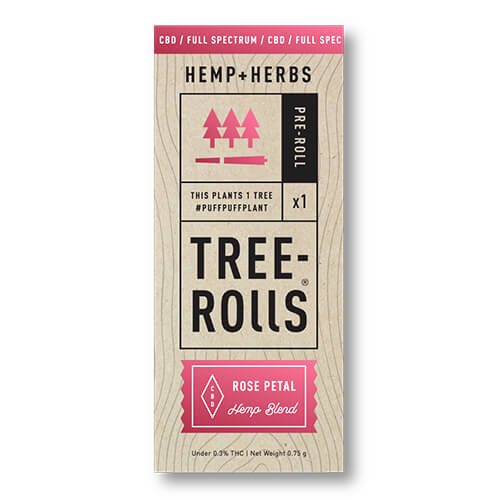 Tree Rolls - Hemp Flower - Rose Petal Full Spectrum Pre-Roll - 0.75g