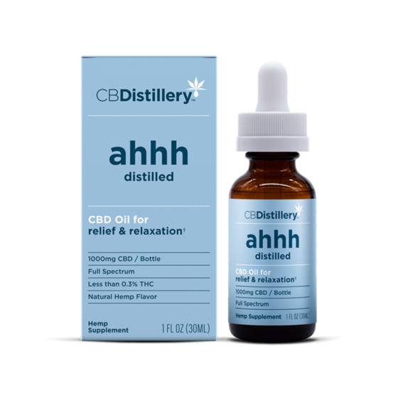 Relief + Relax CBD Isolate Oil Tincture - CBDistillery 1000 box