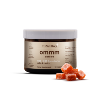 CBDistillery – Ommm -Gummies – CBG + CBD – Mango Flavor – 15mg + 15mg – 30 Count