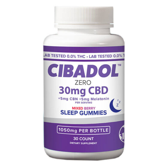 Cibadol ZERO - CBD Edible - Mixed Berry Sleep Gummies with CBN + Melatonin - 30mg