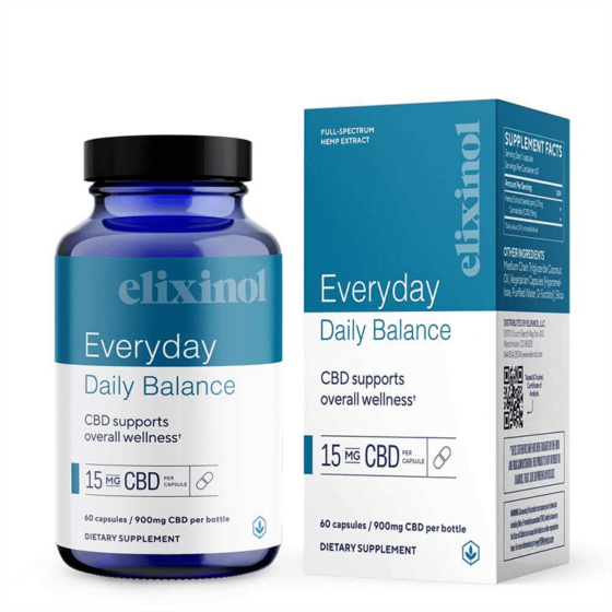 Elixinol - CBD Capsules - Full-Spectrum Daily Balance Capsules - 900mg
