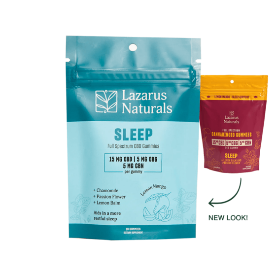 CBG + CBN + CBD Gummies for Sleep - Lazarus Naturals 20c