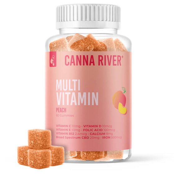 Canna River - CBD Edible - Broad Spectrum Multivitamin Peach Gummies - 20mg