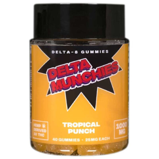 Delta Munchies - Delta 8 Edible - Tropical Punch Gummies - 1000mg