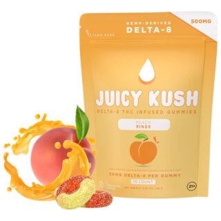 Juicy Kush - Delta 8 Edible - Peach Rings Gummies - 50mg