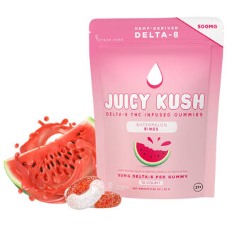 Juicy Kush - Delta 8 Edible - Watermelon Rings Gummies - 50mg
