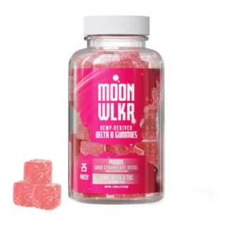 MoonWLKR - Delta 8 Edible - Phobos Gummies - Sour Strawberry - 625mg