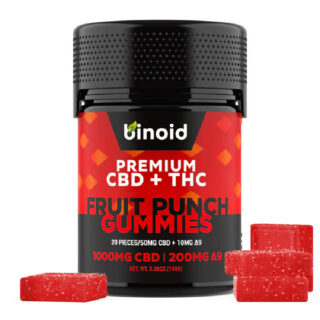 CBD + Delta 9 THC Gummies - Fruit Punch - Binoid
