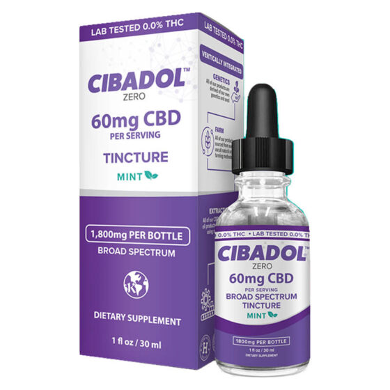 Broad Spectrum CBD Oil Tincture - Mint Flavored - Cibadol ZERO