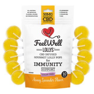 Feel Well Lollys - CBD Edible - Honey Lavender Lollipops - 50mg