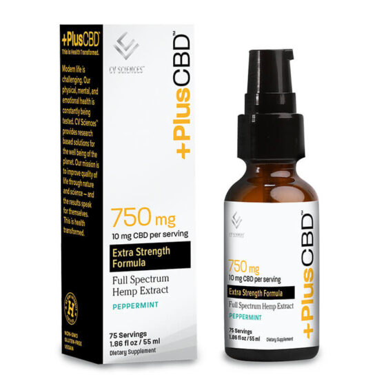 PlusCBD Oil - CBD Tincture - Full Spectrum Peppermint - 750mg