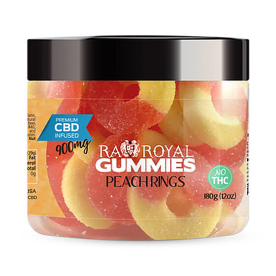 RA Royal CBD - CBD Edible - Peach Ring Gummies - 900mg