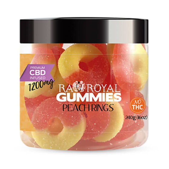 RA Royal CBD - CBD Edible - Peach Ring Gummies - 1200mg