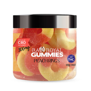 RA Royal CBD - CBD Edible - Peach Ring Gummies - 300mg
