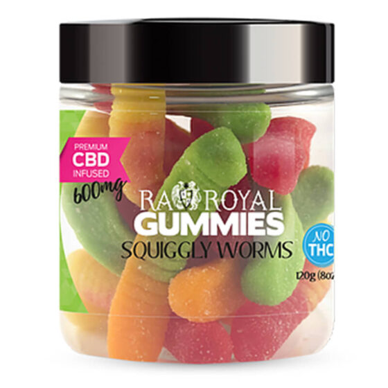 RA Royal CBD - CBD Edible - Squiggly Worms Gummies - 600mg