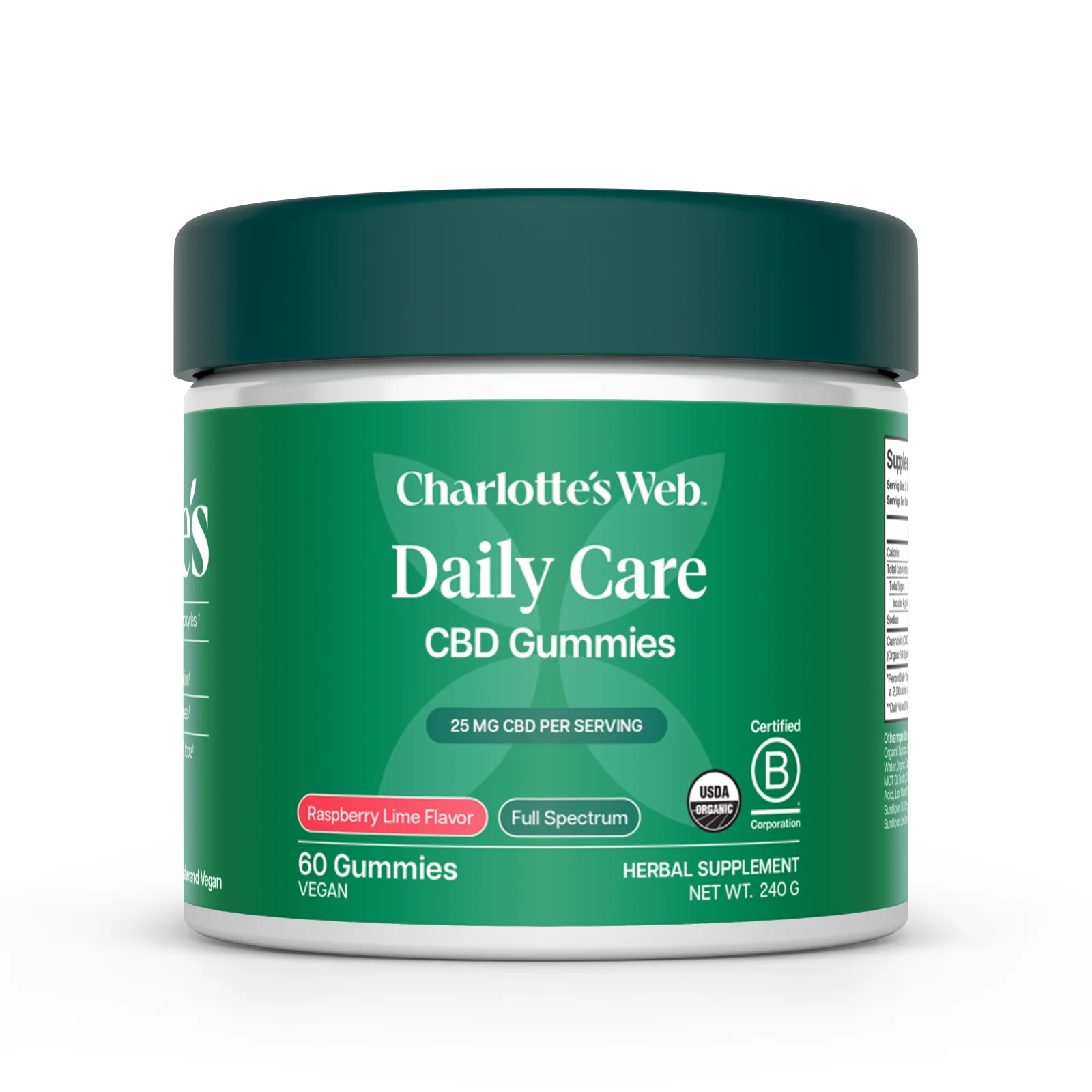 charlottes web-gummies-daily care-25mg-raspberry lime-60ct
