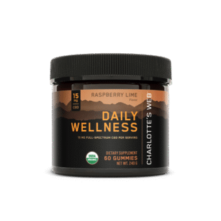 Charlotte's Web Daily Wellness CBD Gummies  Full Spectrum  Raspberry Lime  15mg