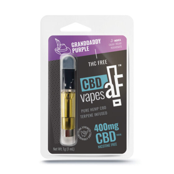 CBDaF! - CBD Vape - Isolate Cartridge - Granddaddy Purple - 1g - 400mg