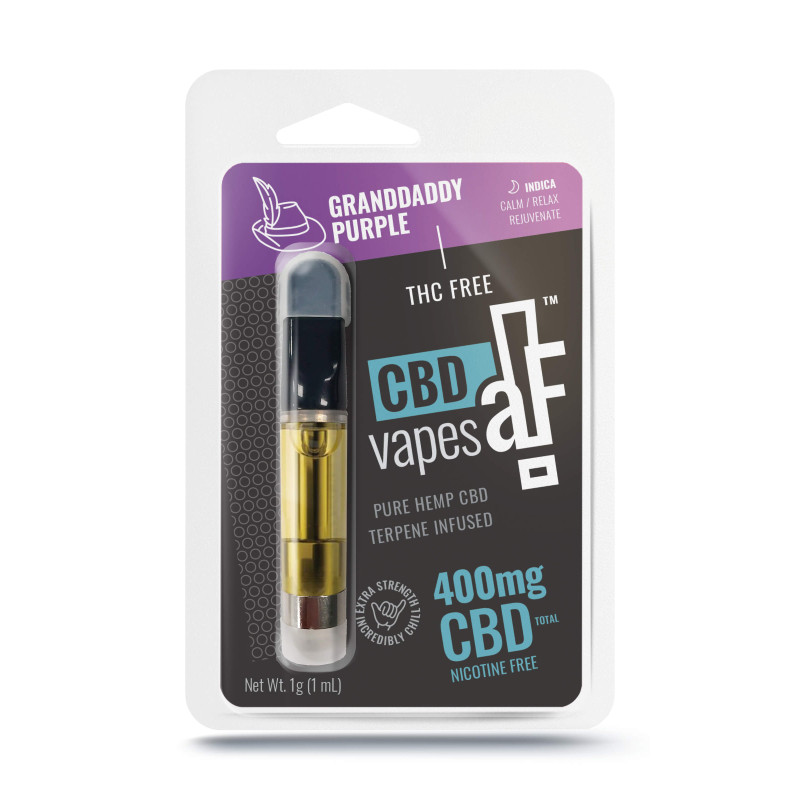 CBD Isolate Vape Cartridge - Granddaddy Purple - CBDaF!