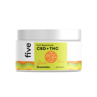 Five CBD - THC & CBD Edible - Full Spectrum Sour Gummies - 25mg (Front)