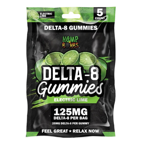 Hemp Bombs - Delta 8 Gummies - Electric Lime - 125mg
