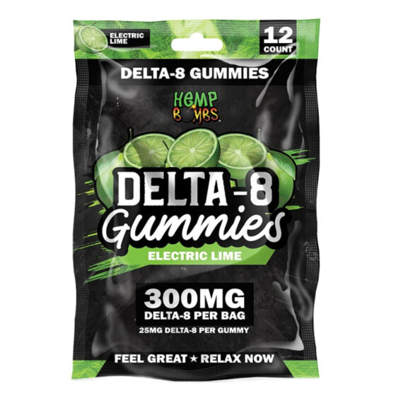 Hemp Bombs - Delta 8 Gummies - Electric Lime - 300mg