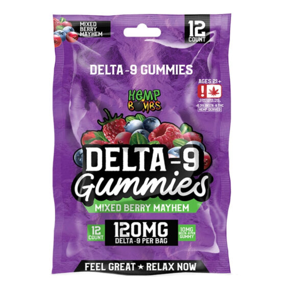 Hemp Bombs - Delta 9 Gummies - Mixed Berry Mayhem - 120mg