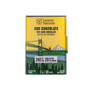 Lazarus Naturals - CBD Edible - Dark Chocolate with Sea Salt & Vanilla - 240mg (Front)