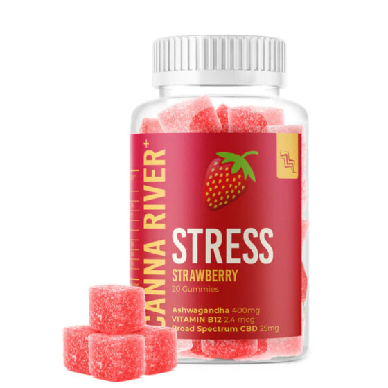 Canna River - CBD Edible - Broad Spectrum Stress Gummies - Strawberry - 25mg