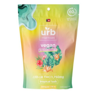Urb Finest Flowers - Delta 8 Edible - D8:D10 Vegan Gummies - Tropical Lush - 50mg - 1750mg