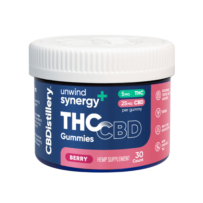 Unwind Synergy Cbd Thc Gummies Berry Cbdistillery