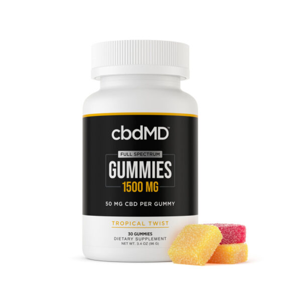 cbdMD - CBD Edible - Full Spectrum Gummies - Tropical Twist - 50mg (1500mg)