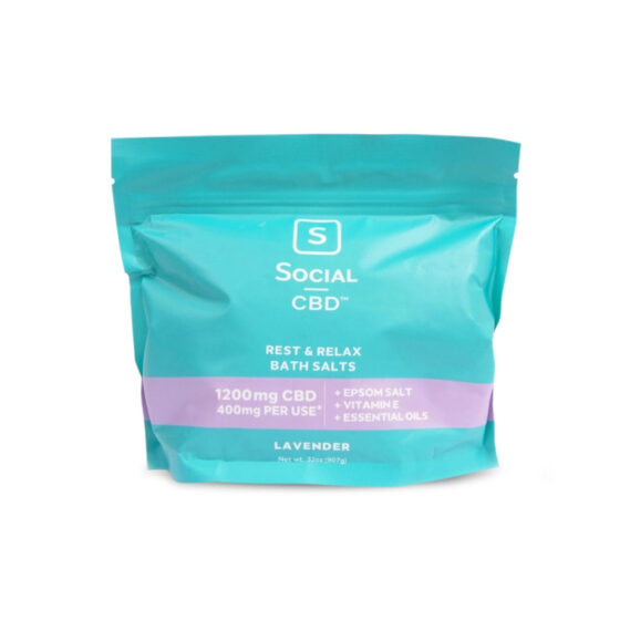 Social - CBD Topical - Rest & Relax Bath Salts - Lavender - 1200mg