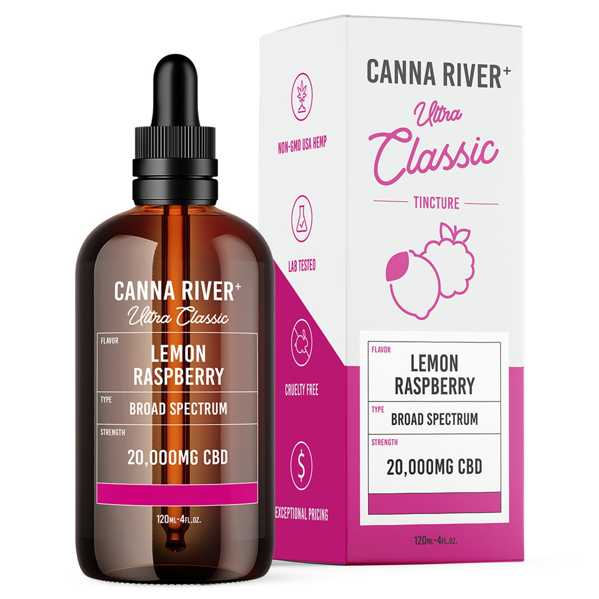 Ultra Classic CBD Oil Tincture - Lemon Raspberry - Canna River